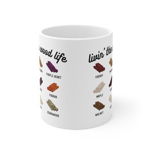 Woodworking Mug, Woodworker Coffee Mug, Female Builder gift, DIY Queen, Handyman Pun, Wood Types, Funny Dad Joke, Living the Wood Life Bild 4