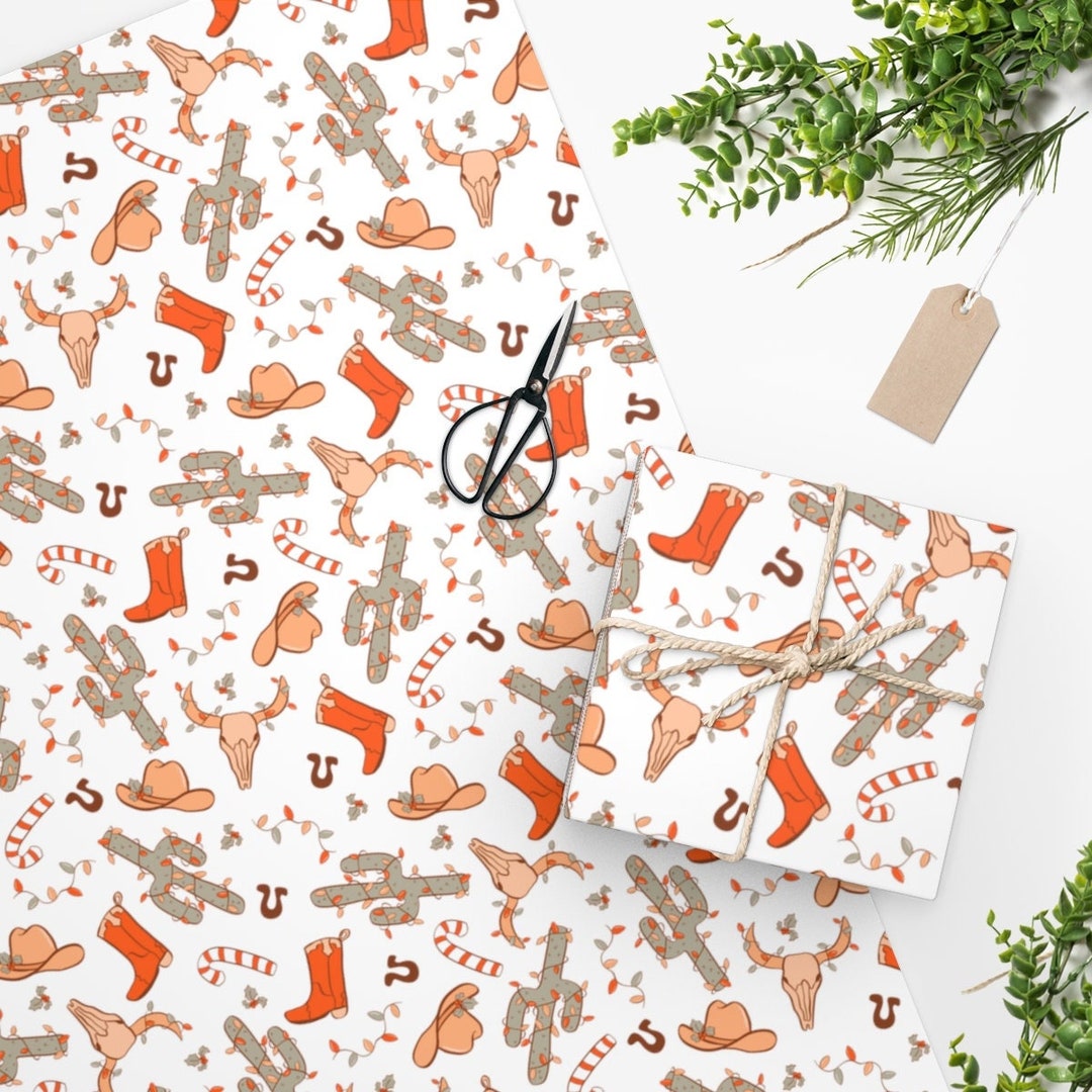 Western Christmas Wrapping Paper, Cowboy Christmas Wrapping Paper