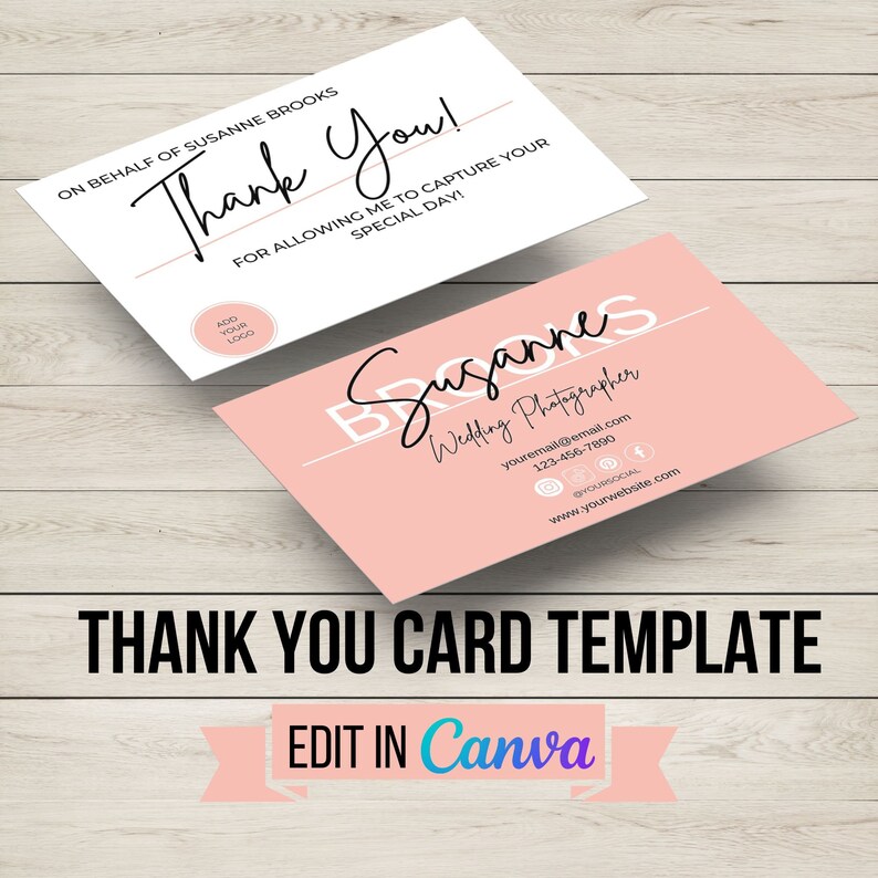 Canva Thank You Card Template Etsy