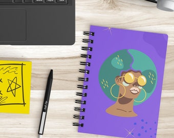 Beautiful You Spiralbound Notebook |  Afro notebook | Journal | Diary for her | Journaling | Gift for writers | Black woman notebook