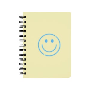 Neon Smiley Spiralbound Notebook | Smile face notebook | Journal | Diary | Gift for writers | Journaling | Neon notebook