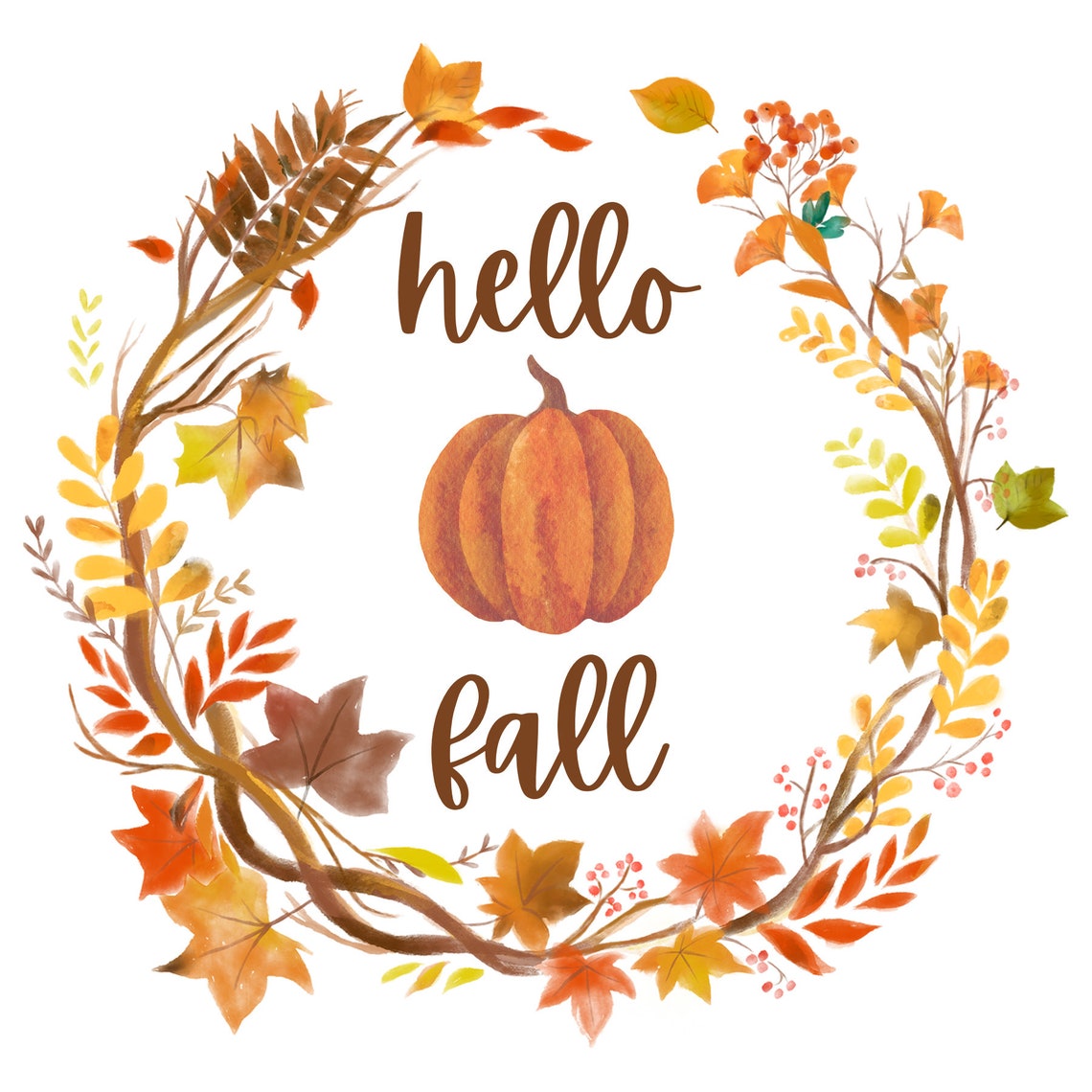 Hello Fall Wall Art, Digital Download, Multiple Sizes, PNG, JPG - Etsy