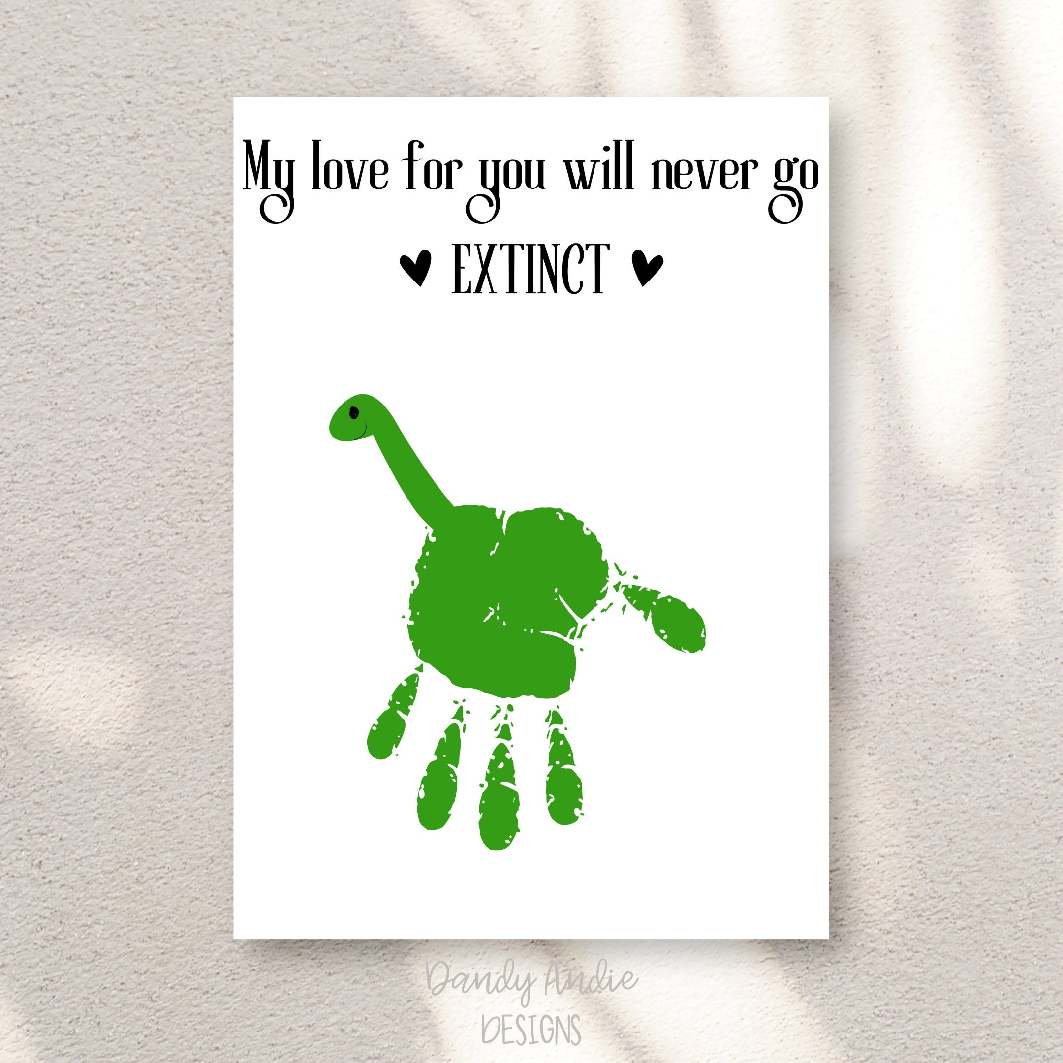 Dinosaur Handprint Art Printable Craft Template Mother's Day Father's ...