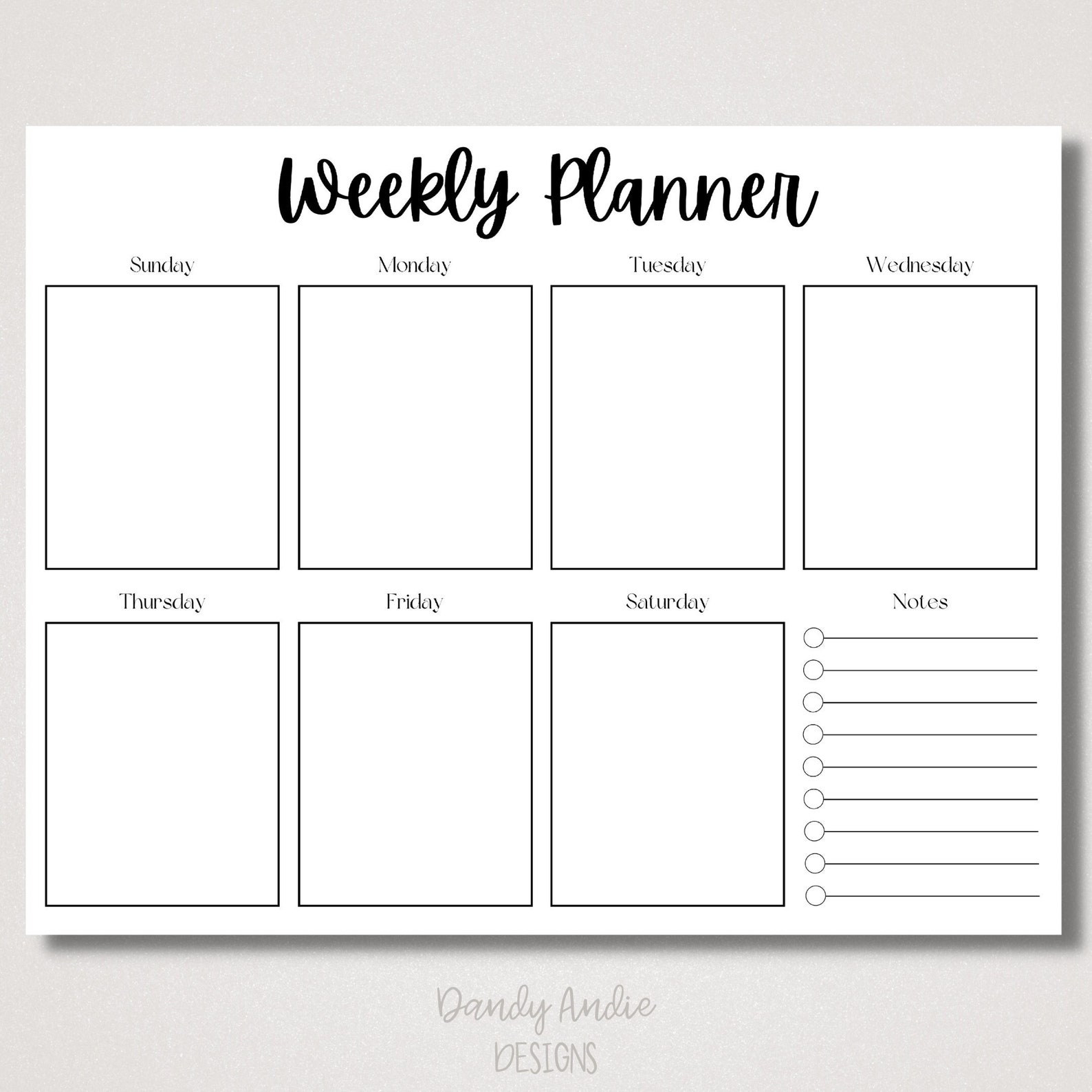 Weekly Schedule Planner Printable | Digital Calendar | Student ...