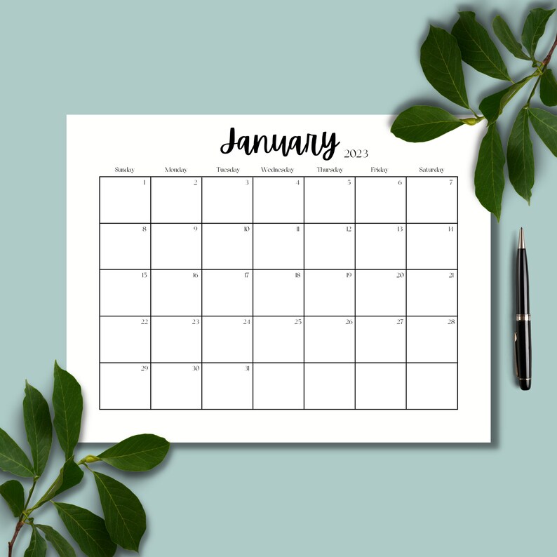2023-calendar-printable-landscape-monthly-calendar-etsy