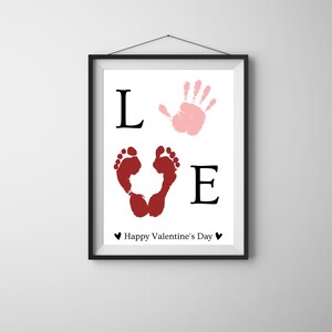 LOVE Hand and Footprint Art | Valentine's Day Printable Craft Template ...