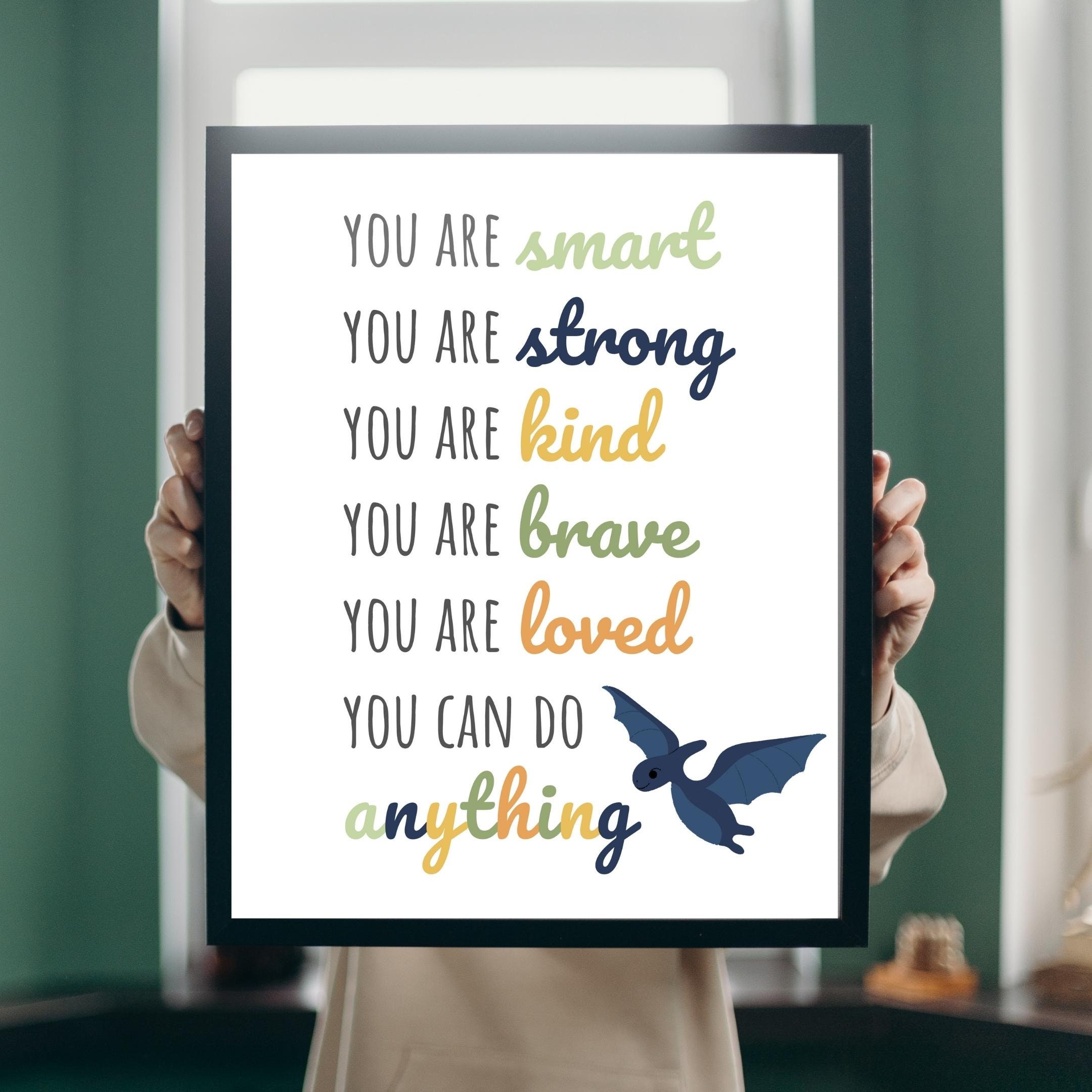 Dinosaur Affirmations Wall Art, Digital Download, Dinosaur Nursery ...
