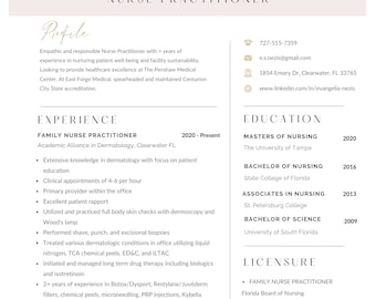 Customizable Resume Template for Medical Professionals with Cover Letter – Perfect for NPs, RNs, & PAs
