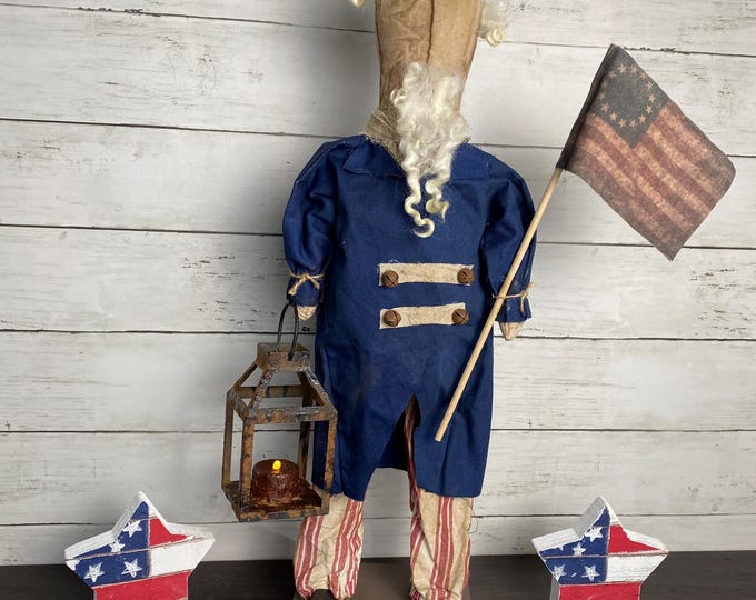 Rustic Primitive Uncle Sam Statue - Patriotic American Decor for ...
