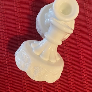Westmoreland Milchglas Weinblatt Kerzenhalter