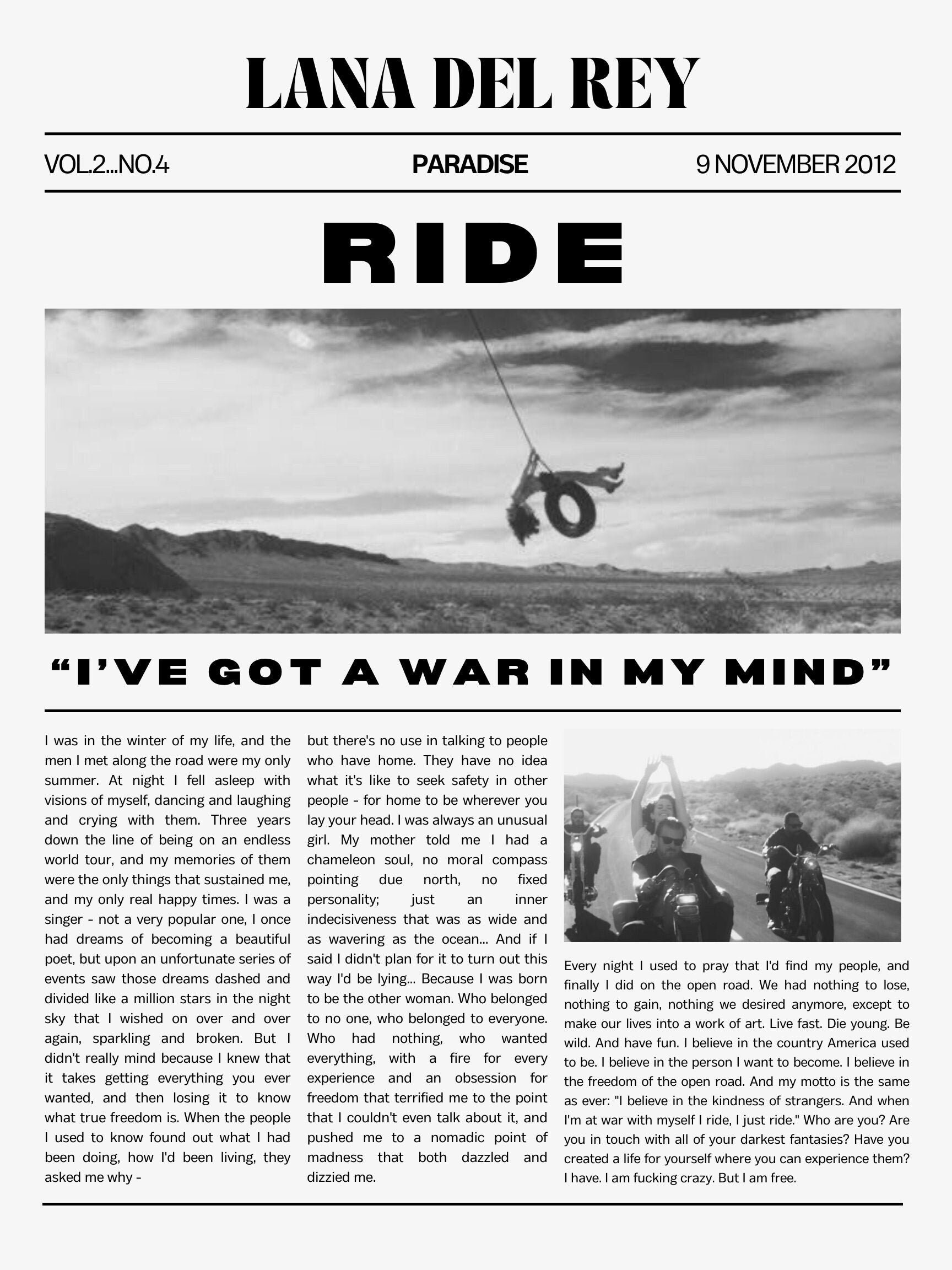 Lana Del Rey Ride Quotes