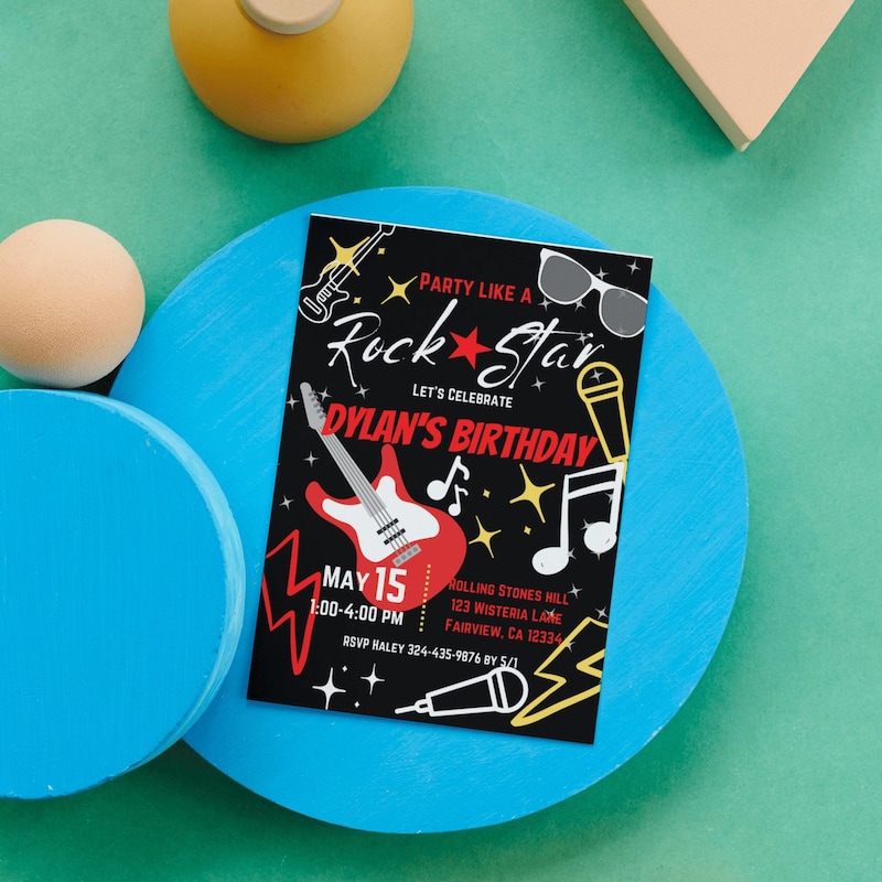Rock Star Invitation - Etsy