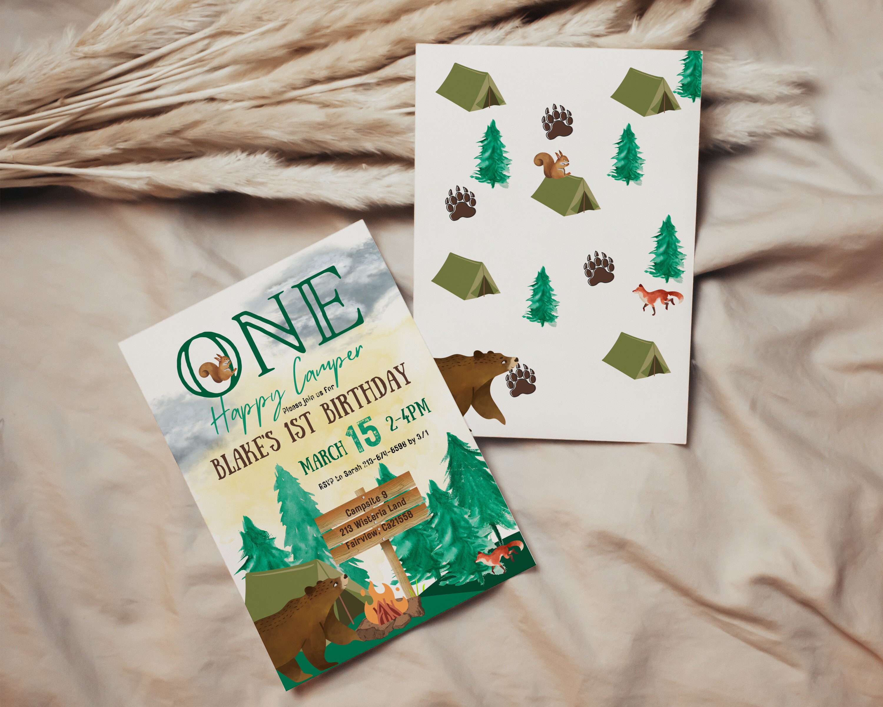 ONE Happy Camper Cupcake Topper Template, Camping Cupcake Topper ...