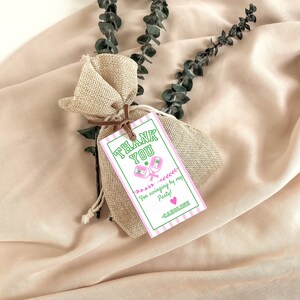 Editable Pink and Green Preppy Girl's Pickleball Birthday Invitation and Coordinating Favor Tag, Instant Download, Digital Invite, KP588 image 4
