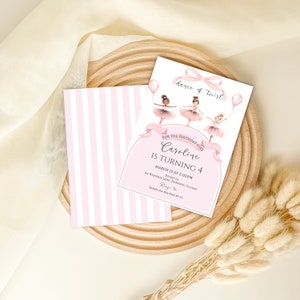 Editable Dance and Twirl for the Birthday Girl Ballerina Birthday Invitation Template, Tutu Cute, Instant Download, Digital Invite, KP595