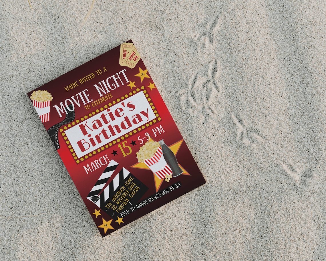Editable Movie Night 8.5x11 Sign Template Completely - Etsy