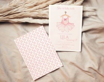 Editable She is Tutu Cute Ballerina Birthday Invitation Template, Ballet Tutu Invite, Instant Download, Digital Invite, KP290