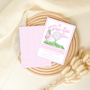 Plantilla editable de invitación de cumpleaños para golfistas femeninas "Let's Par-Tee", descarga instantánea, invitación digital, KP343