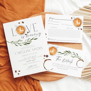 Bearbeitbare Liebe braut Brautdusche Einladung Bundle, Kaffee Tee Brautdusche, sofortiger Download, digital einladen, KP604