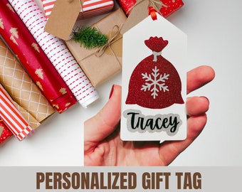 Ensemble d’étiquettes cadeaux de Noël, étiquettes personnalisées, étiquettes cadeaux, thème de Noël.