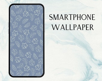 Feuilles d'automne bleues iPhone fond d'écran | Saveur d'écran | Papier peint inspiré de l’automne | Feuilles | fond d'écran de smartphone.