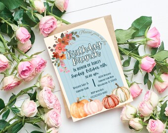 Invitation au brunch d’anniversaire | Anniversaire inspiré de l’automne | Invitation au brunch d’automne | Téléchargement numérique | invitation d'anniversaire