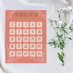 weight loss tracker | 25 LBS weight loss tracker | weight tracker | Printable tracker