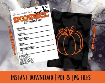 Invitation effrayante d’Halloween, invitation à une fête, effrayante. Invitation d’Halloween, téléchargement numérique. Invitation 5 pouces x 7 pouces.
