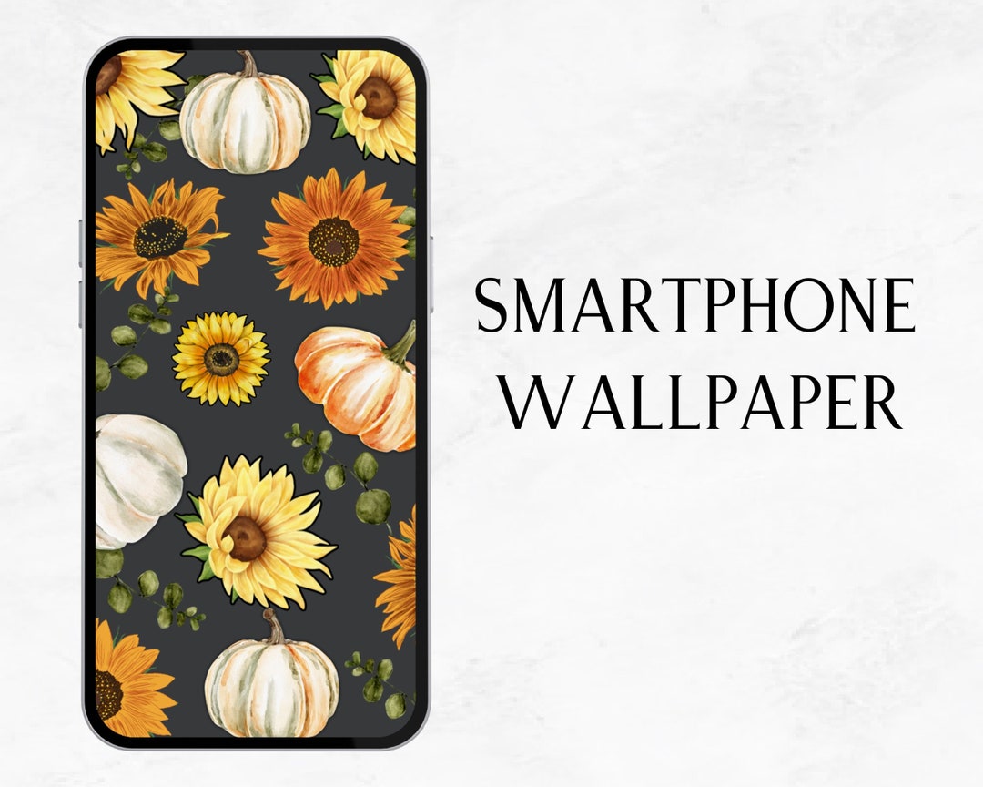 Pumpkin & Sunflower Smartphone Wallpaper | Fall Inspired Wallpaper