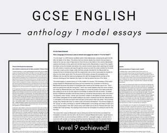 IGCSE english model essays: Anthology section 1 (Grade 9 achieved!)