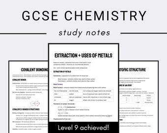 IGCSE Notizen zum Studium der Chemie: Ein umfassendes Set an detaillierten Notizen zu allen Themen (Note 9 erreicht!)