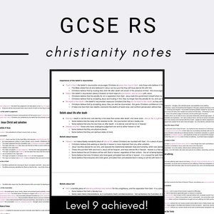 Anteckningar för religionsstudier i GCSE: Kristendom (betyg 9 uppnått!)