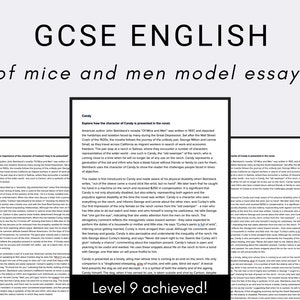 IGCSE english model essays: Of mice and men (Grade 9 achieved!)