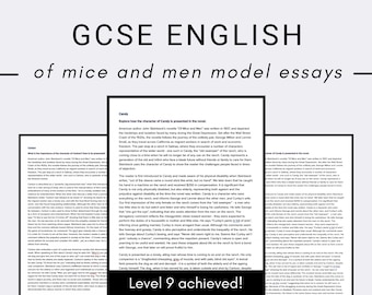 IGCSE englisch Modellaufsätze: Von Mäusen und Menschen (Note 9 erreicht!)