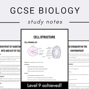 IGCSE biology study notes: A comprehensive set of detailed notes on all topics (Grade 9 achieved!)