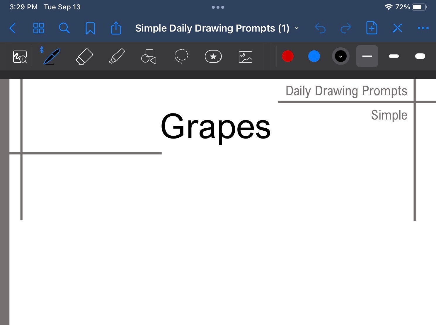 50 Simple Daily Drawing Prompts Template for Procreate Etsy