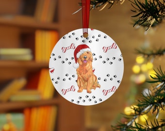 Golden Retriever Metal Christmas Ornament