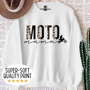 Moto mama sweatshirt, Motocross mom sweatshirt, women's sweatshirt for motocross mom, cute dirt bike mom sweatshirt