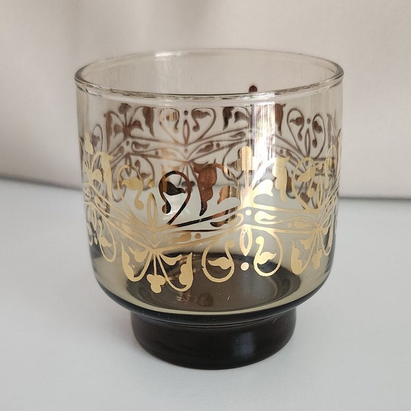 Libbey Smokey Brown "Prado" Pattern Glasses