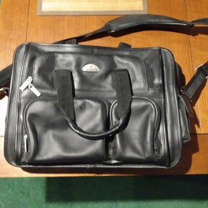 Vintage Samsonite Black Leather Laptop Bag