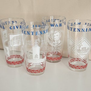 Vintage Civil War Centennial Glasses