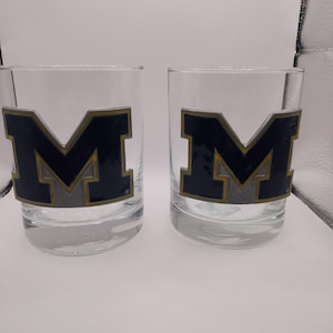 Michigan Wolverine Glass