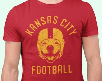 Koszulka z nadrukiem Pitbulla z drużyny futbolowej Kansas City, prezent dla miłośników psów i fanów Chiefs