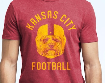 Koszulka z Yorkie'm z drużyny futbolowej Kansas City, prezent dla miłośników psów i fanów Chiefs