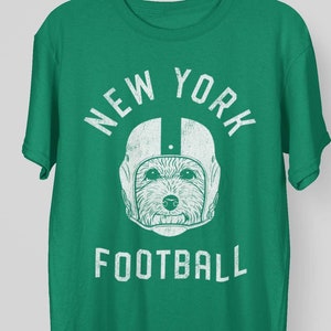 Koszulka z nadrukiem New York Football Poodle, prezent dla miłośników psów dla fanów New York Jets