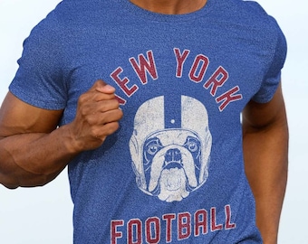 New York Football English Bulldog T-Shirt, Dog Lover Gift for New York Giants fans
