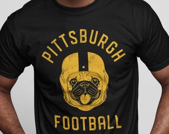 Pittsburgh Football Pug T-Shirt, Dog Lover Gift for Pittsburgh Steelers fans