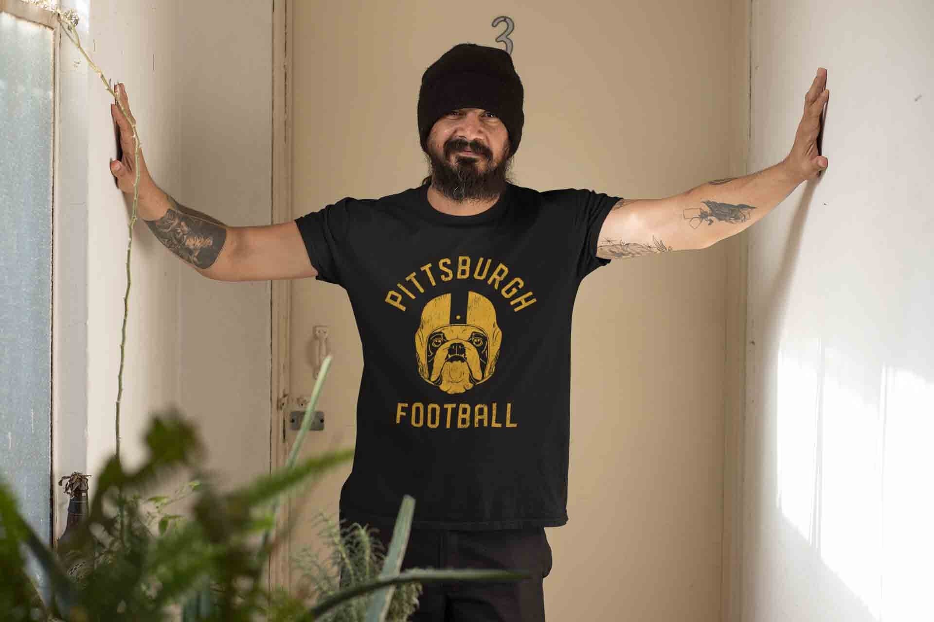 Pittsburgh Football English Bulldog T-Shirt, Dog Lover Gift for Pittsburgh Steelers fans