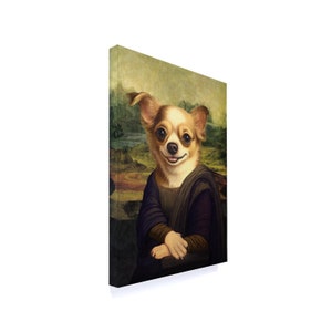 Mona Lisa Chihuahua "Painting" on Canvas