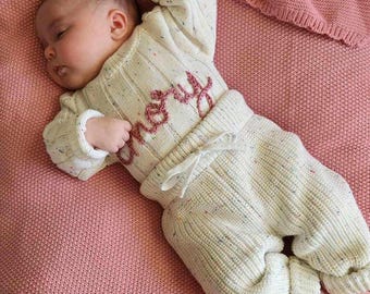Grobstrick Hose, Kordelzug Baumwollhose für Babys, Streufarbe, Konfetti, Warme Winter Baumwollhose